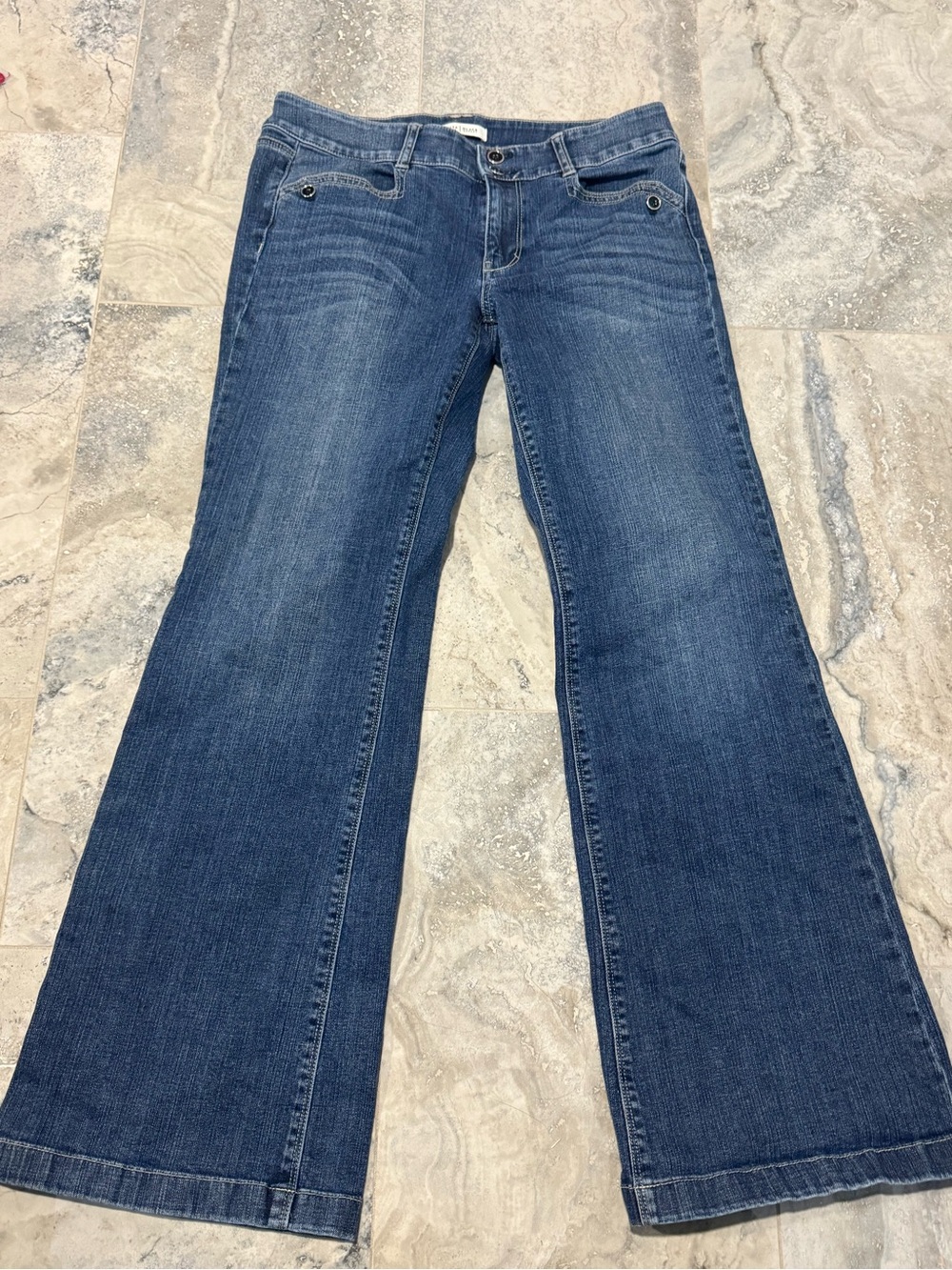 White House Black Market Women's Dark Blue Wide-Leg Jeans